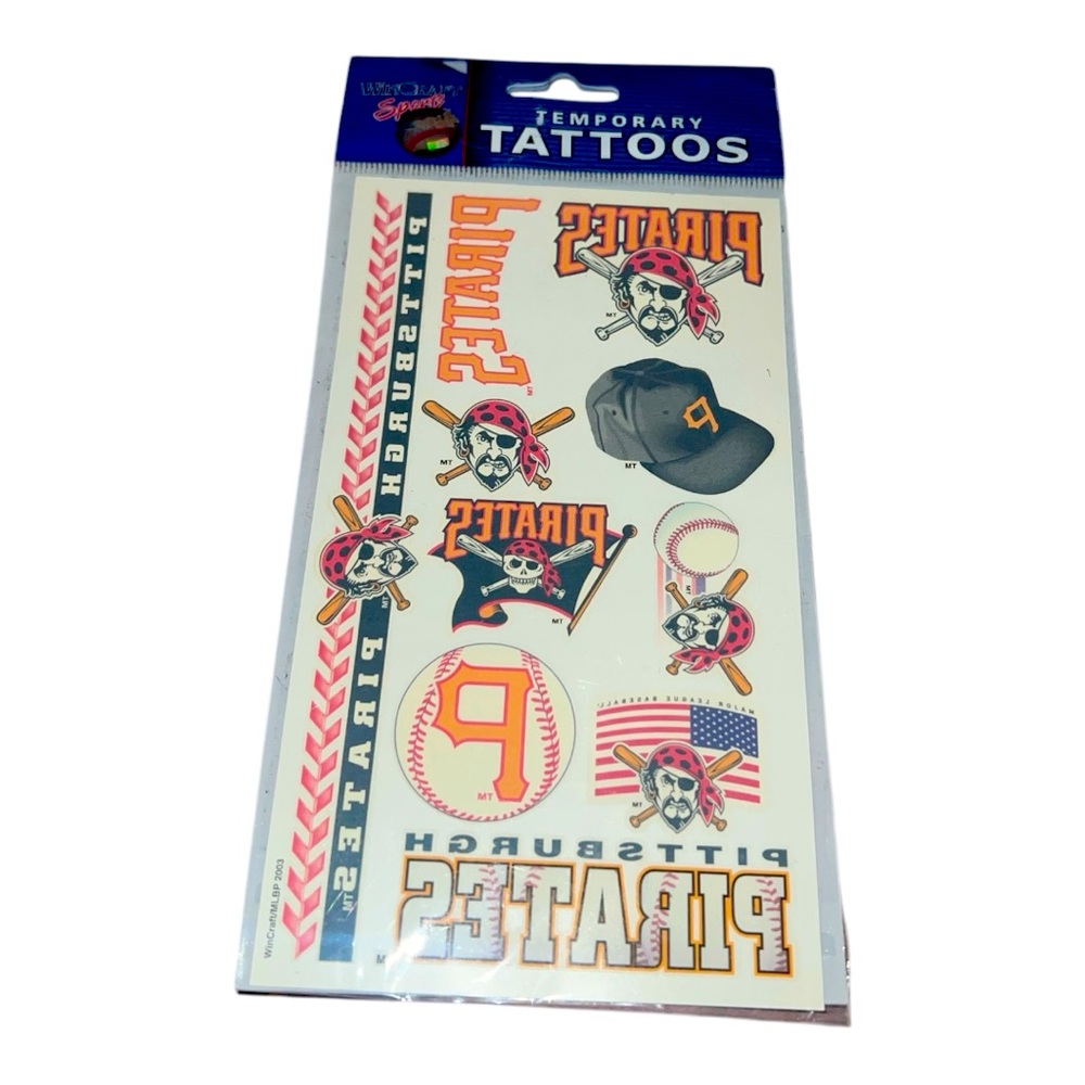 Vintage Pittsburgh Pirates 2003 Temporary Tattoos